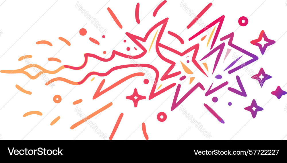 Abstract dynamic starburst with colorful sparks vector image