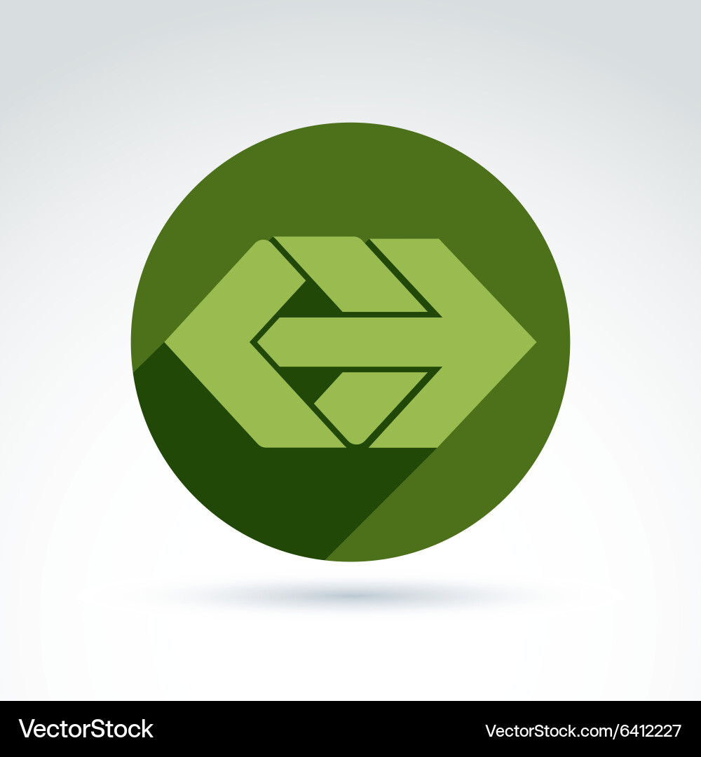 Abstract element with green arrow pointer vector image