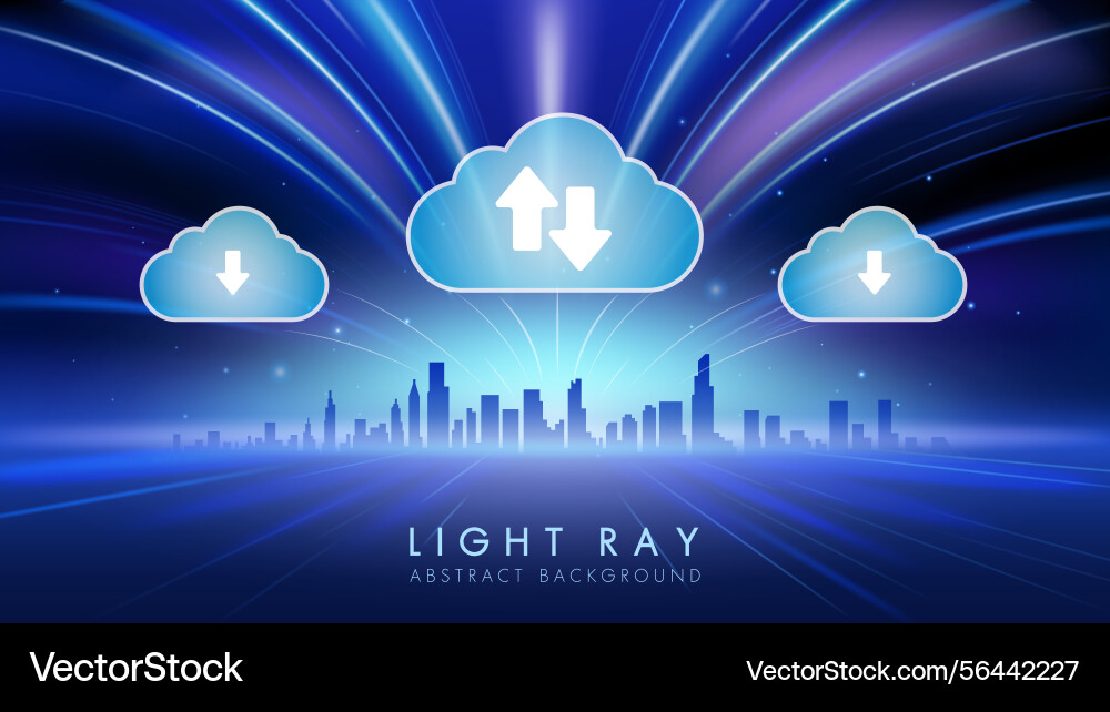 Abstract futuristic cloud computing background vector image