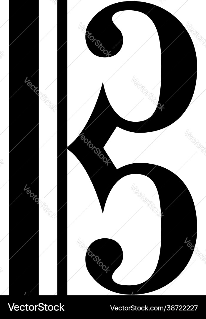 Alto C Clef Music Notation vector image