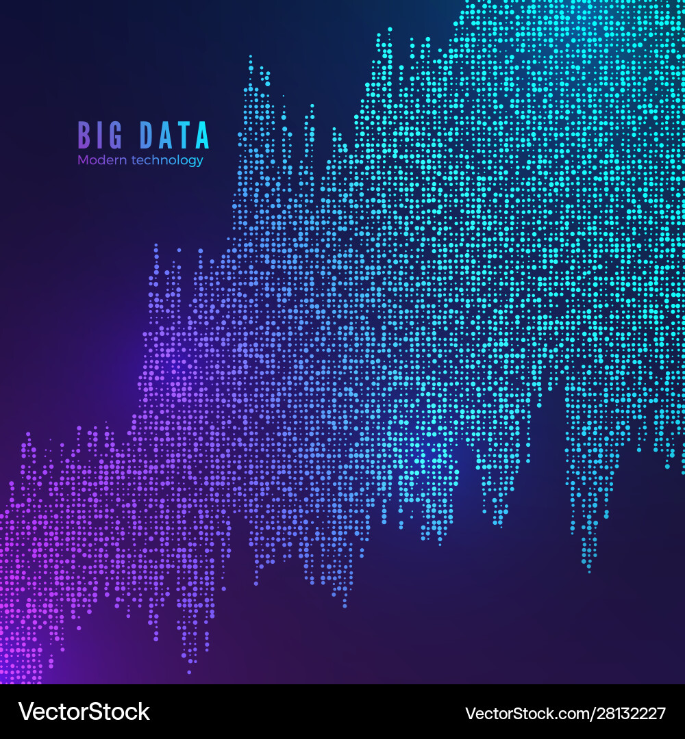 Big data flow visualization digital stream Big data flow visualization digital stream vector image