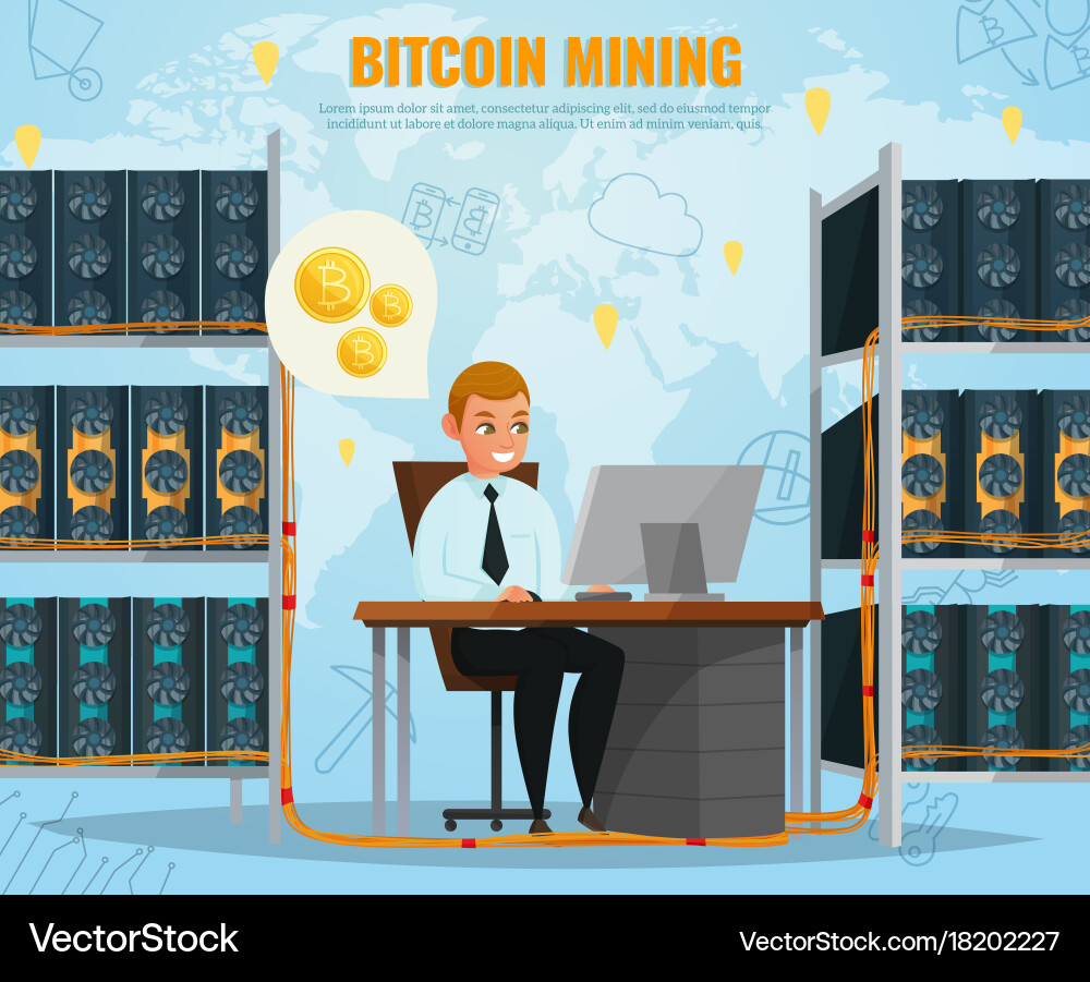 Bitcoin Mining Concept vector image