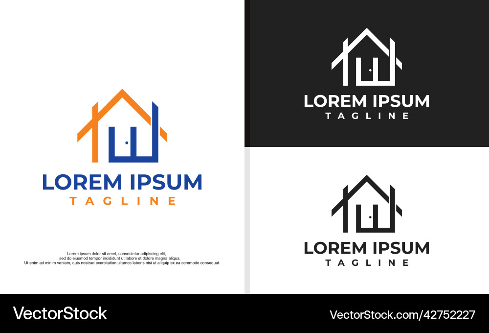 Buchstaben t und w werden in Häusern Home Logo geformt Buchstaben t und w werden in Häusern Home Logo geformt vektorbild