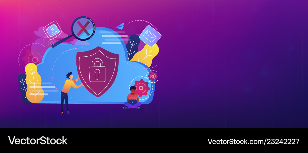 Cloud computing security header banner Cloud computing security header banner vector image