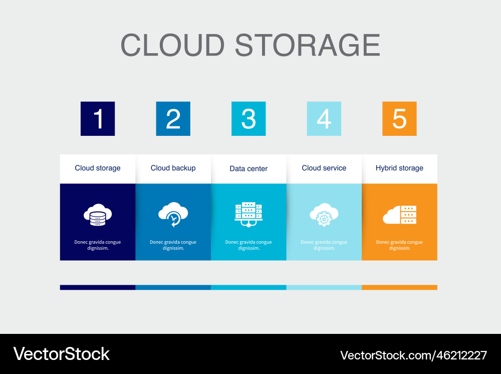 Cloud storage backup data center vector image