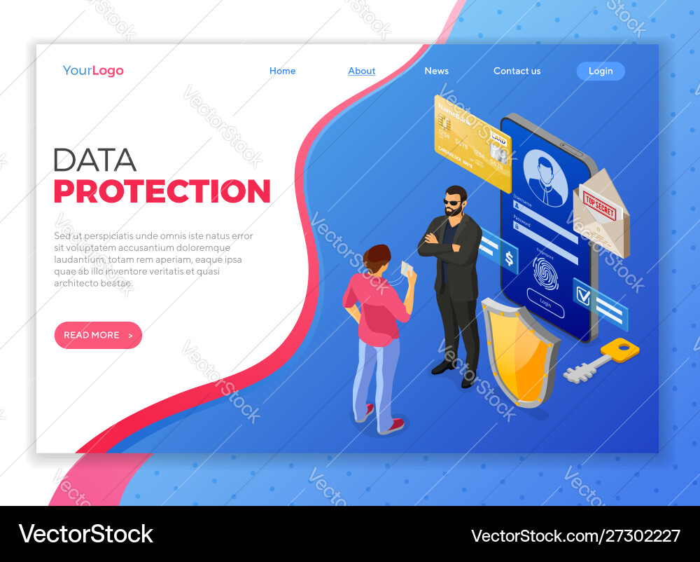 Computer internet and personal data security Computer internet and personal data security vector image