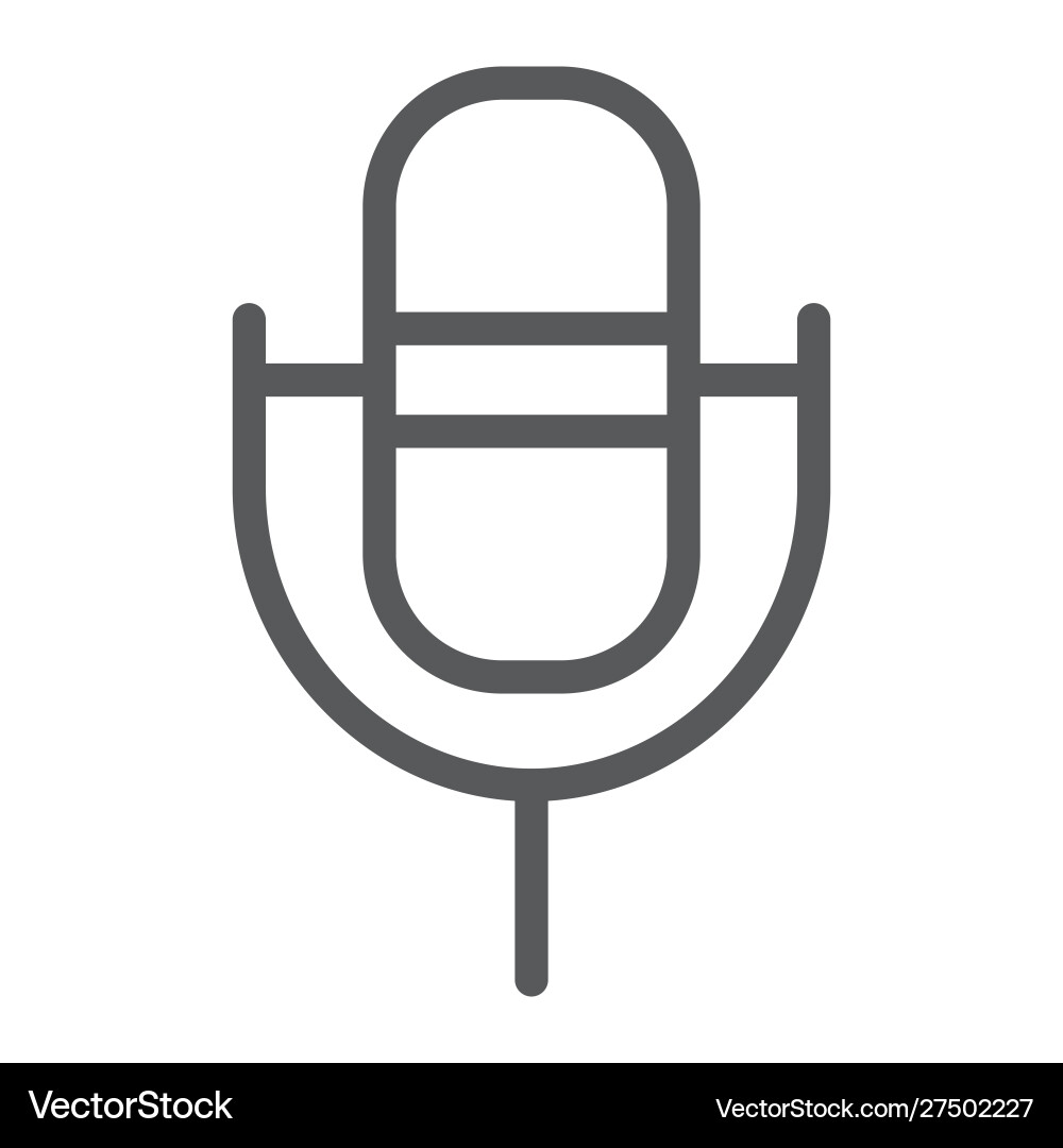 Computer microphone line icon sound and device Computer microphone line icon sound and device vector image