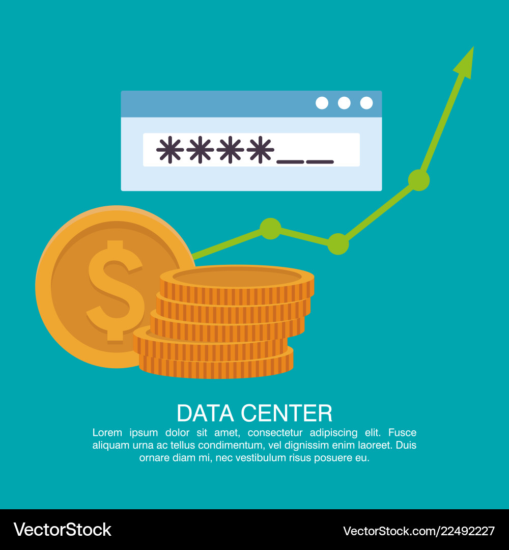 Data center poster with informaton Data center poster with informaton vector image