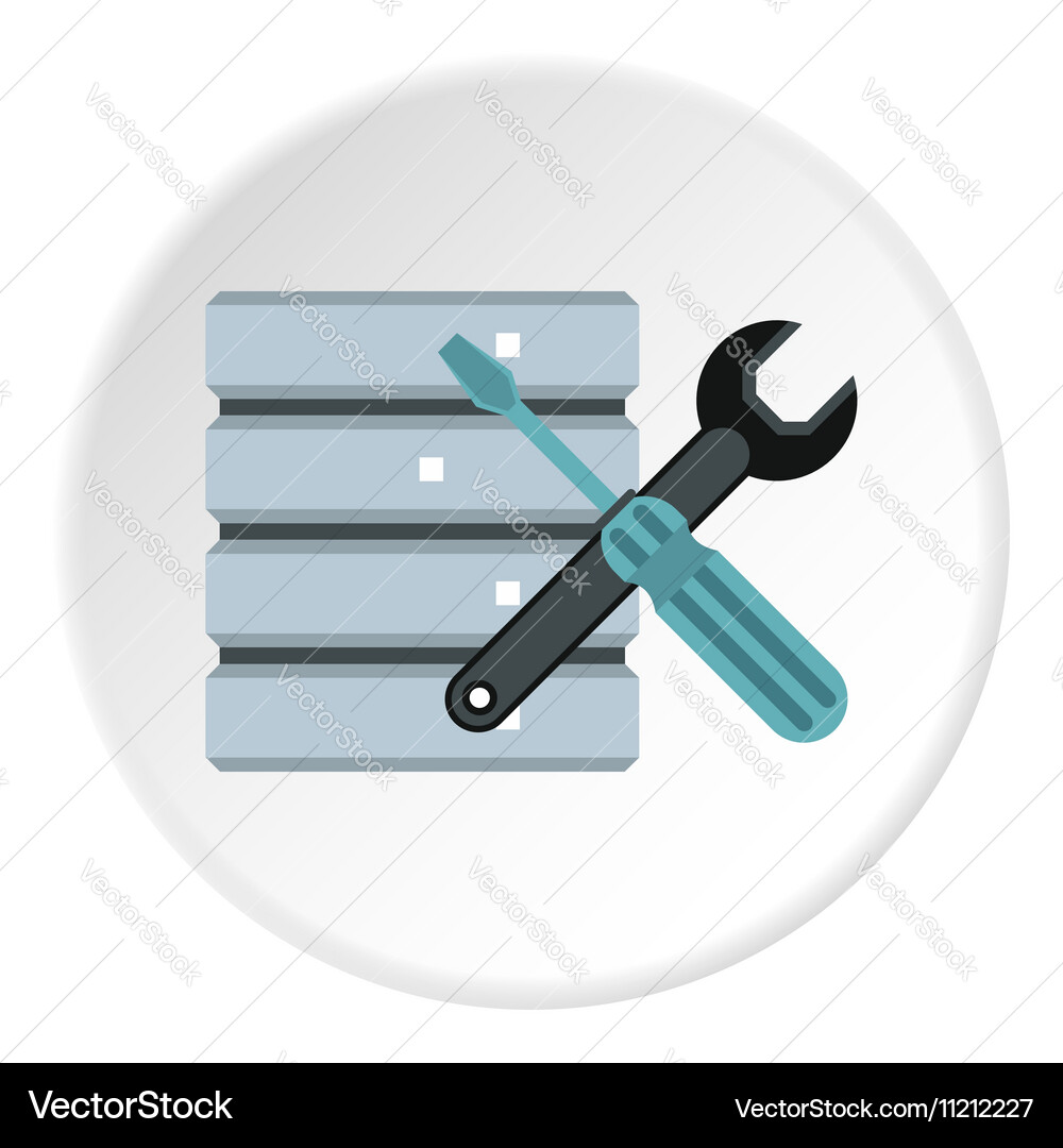 Database setup icon flat style Vector Image