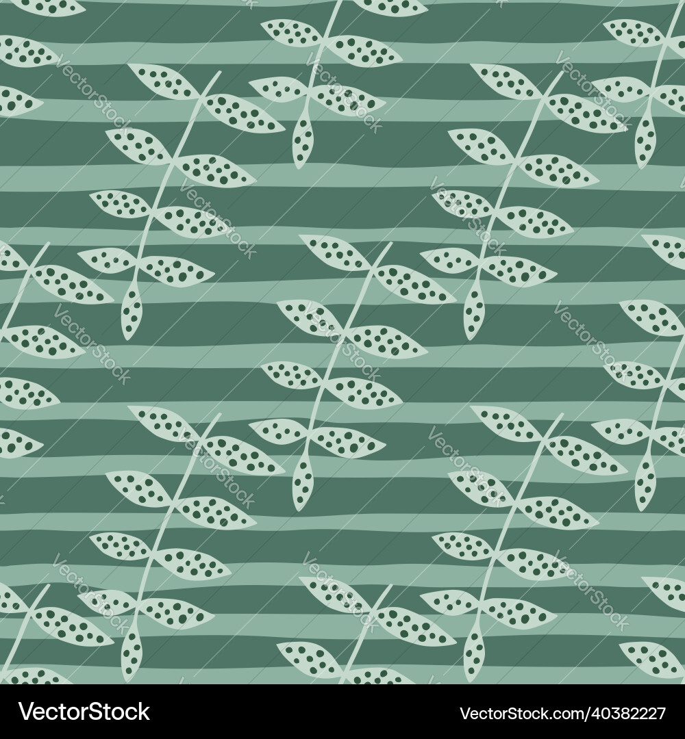 Doodle branch seamless pattern on stripe Doodle branch seamless pattern on stripe vector image