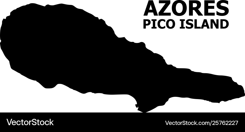 Flat map pico island with caption vector image