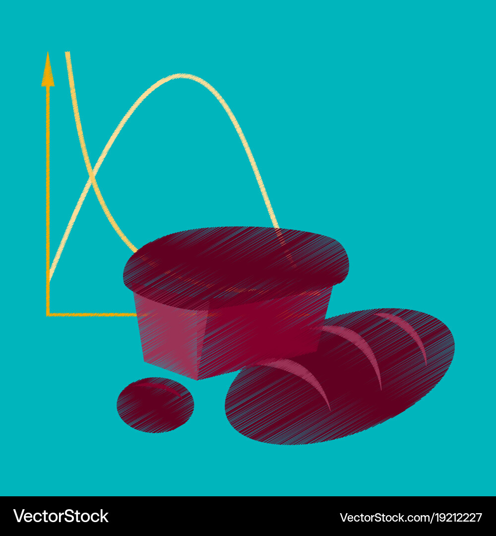 Flat shading style icon bread chart Vector Image