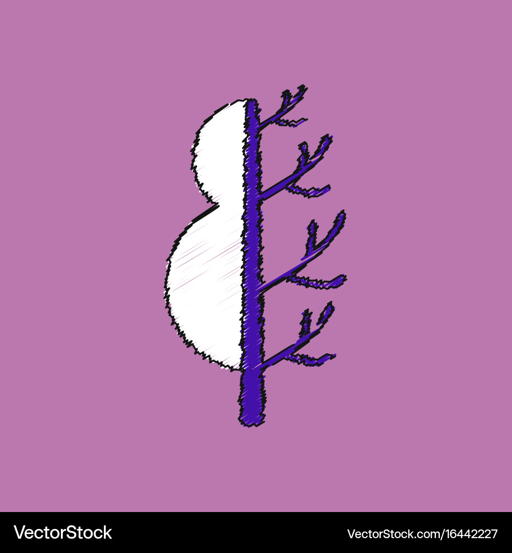 Flat shading style icon tree in winter and summer Vector Image