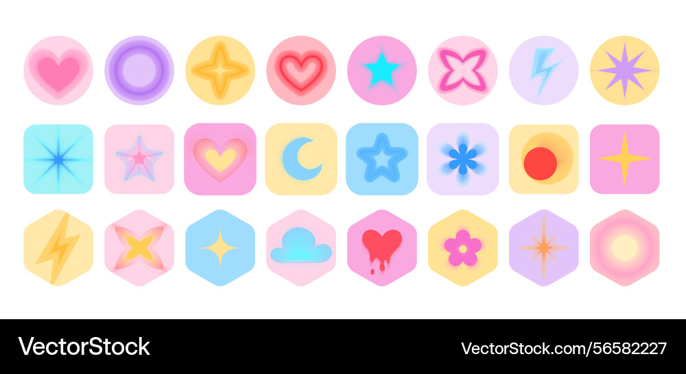 Gradient blurred elements in circle square Gradient blurred elements in circle square vector image