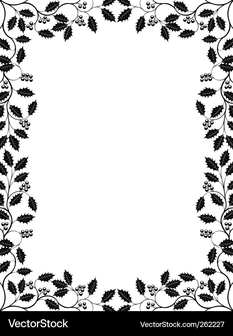 Holly Berry Frame Vector Image