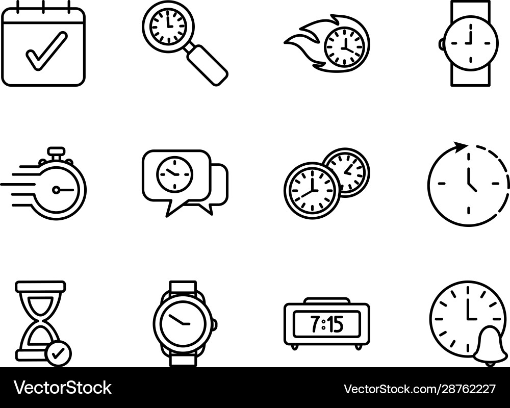 Isolated clocks instruments icon set design vector image