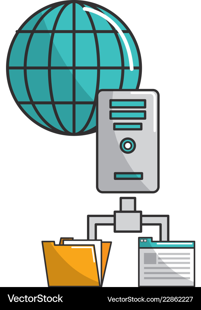 Isolated web hosting design vector image