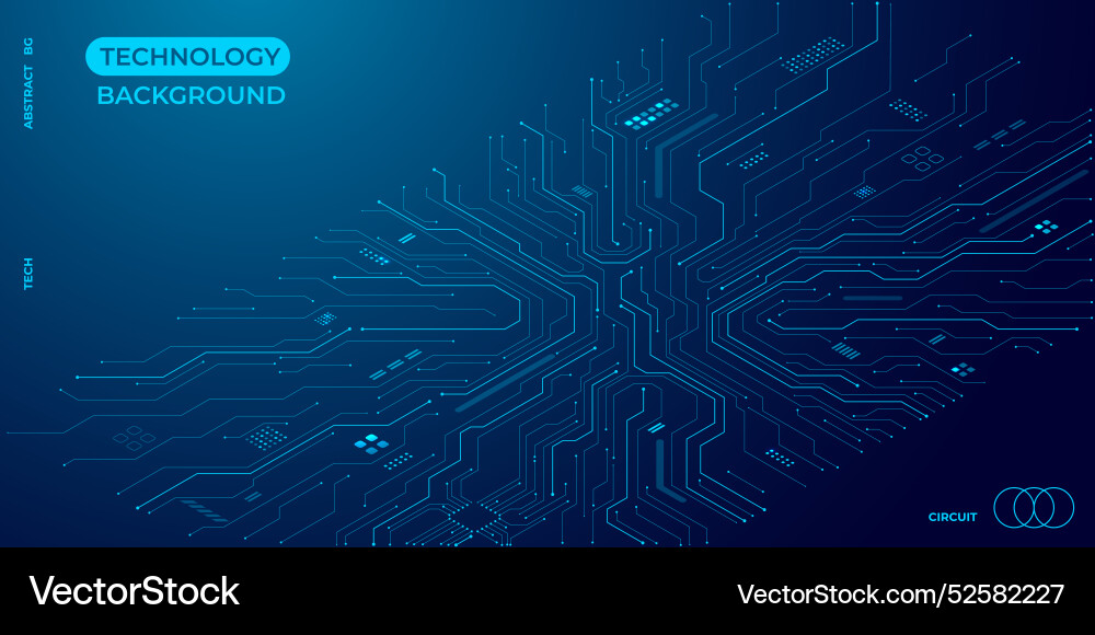 Isometric circuit background technology Royalty Free Vector
