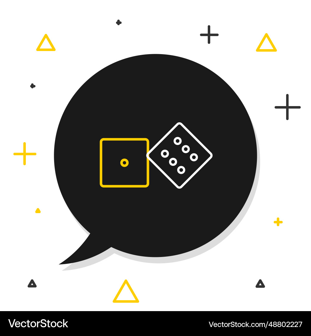 Line game dice icon isolated on white background vector image