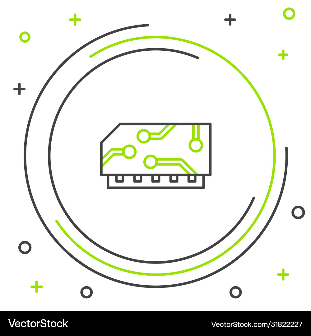 Line ram random access memory icon isolated Line ram random access memory icon isolated vector image