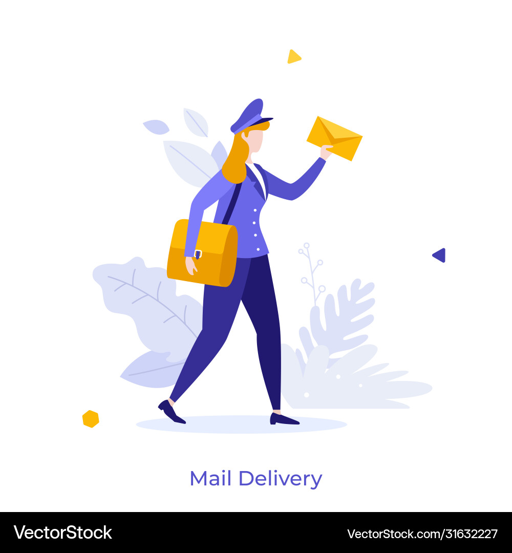 Mail Carrier Character Vector Image