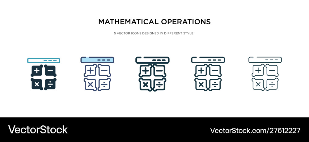 Mathematical operations icon in different style Mathematical operations icon in different style vector image
