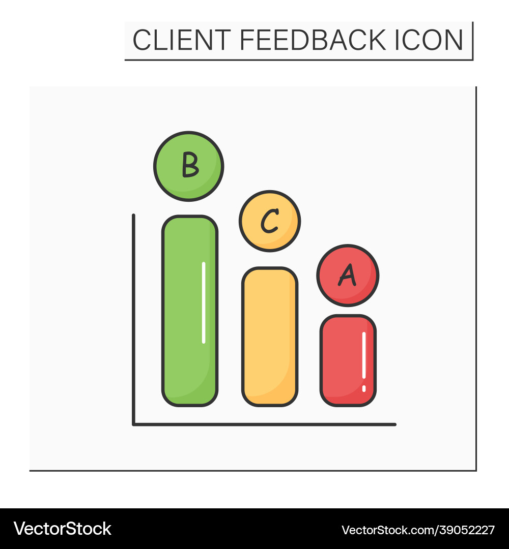 Poll data chart color icon Vector Image
