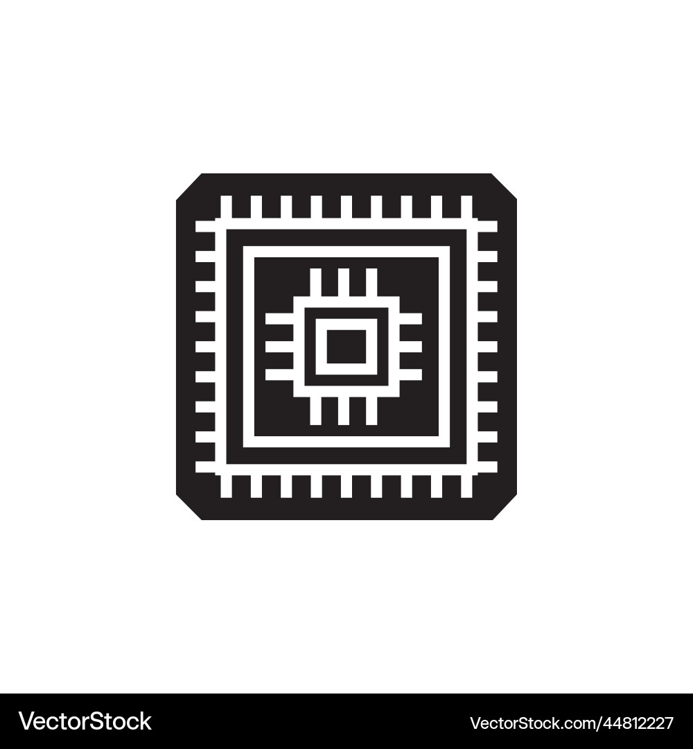 Prozessor-Symbol-Computer-Komponente solid Prozessor-Symbol-Computer-Komponente solid vektorbild