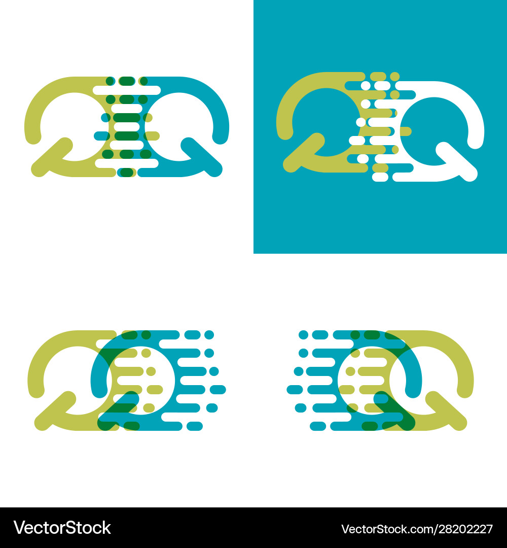 Qq letters logo with accent speed in blue Qq letters logo with accent speed in blue vector image