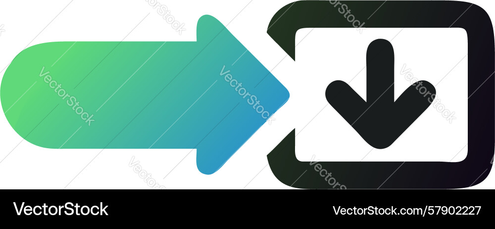 Right arrow download icon action-oriented ui Vector Image