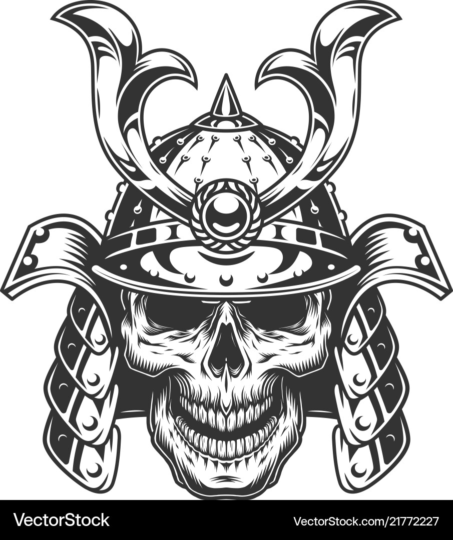 Samurai Skull Helmet vector image
