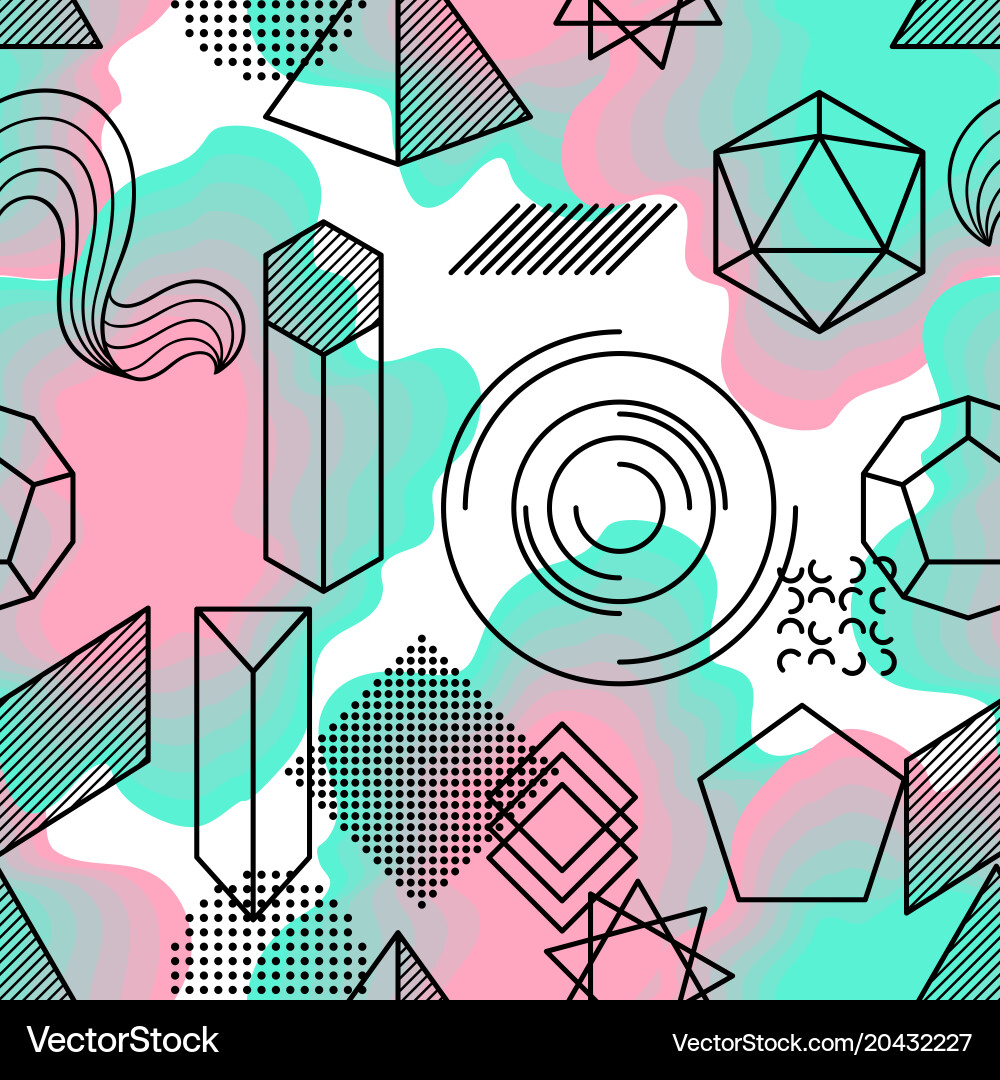 Seamless pattern with abstract geometric shapes Vector Image