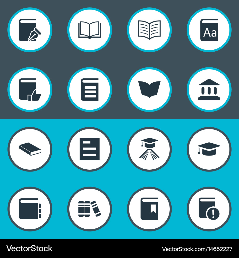 Set of simple reading icons vector image