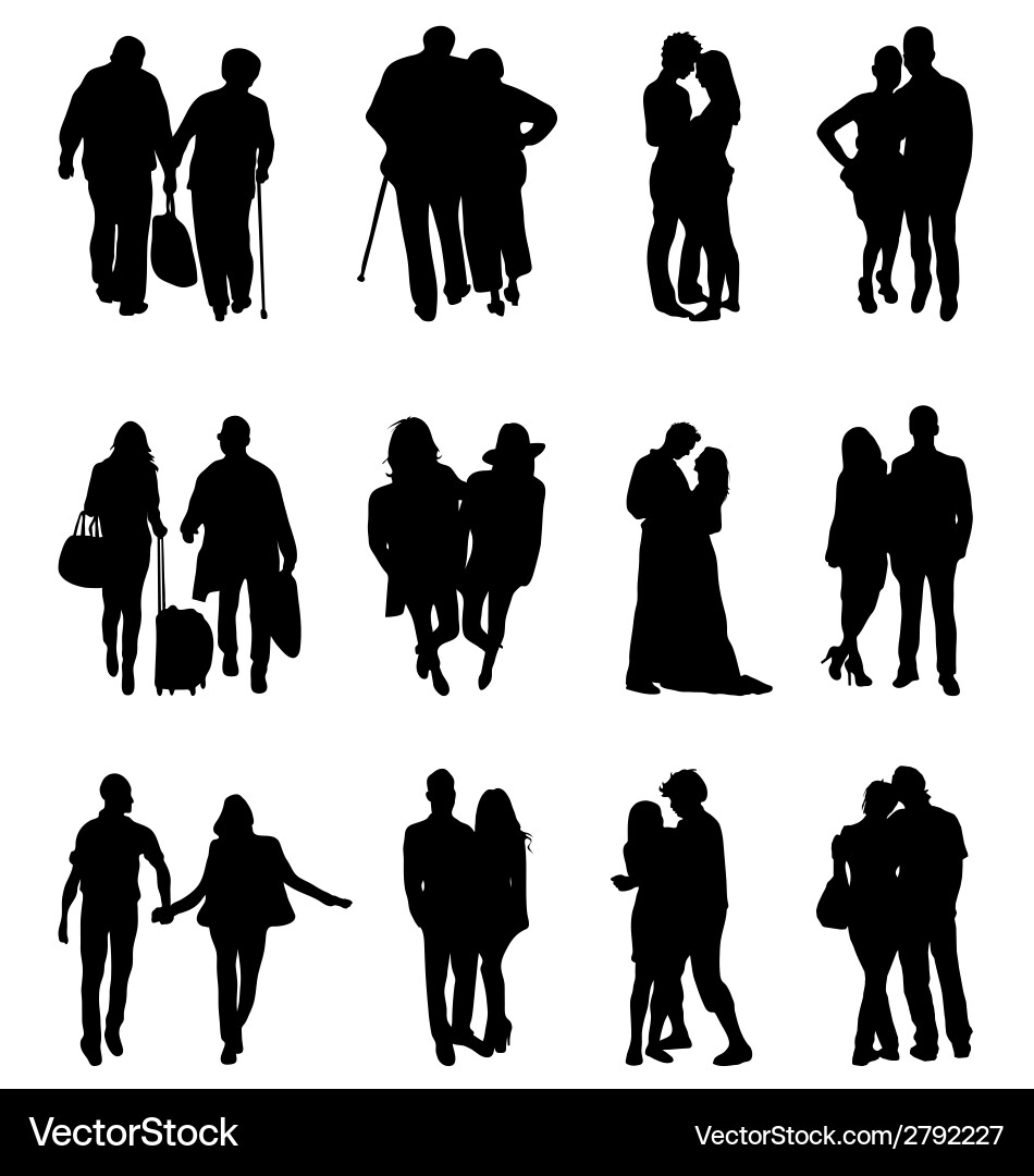 Silhouetted Couples Royalty Free Vector Image - VectorStock