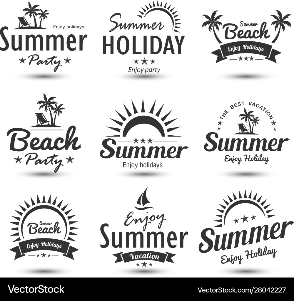 Summer Holiday Emblems Vector Image