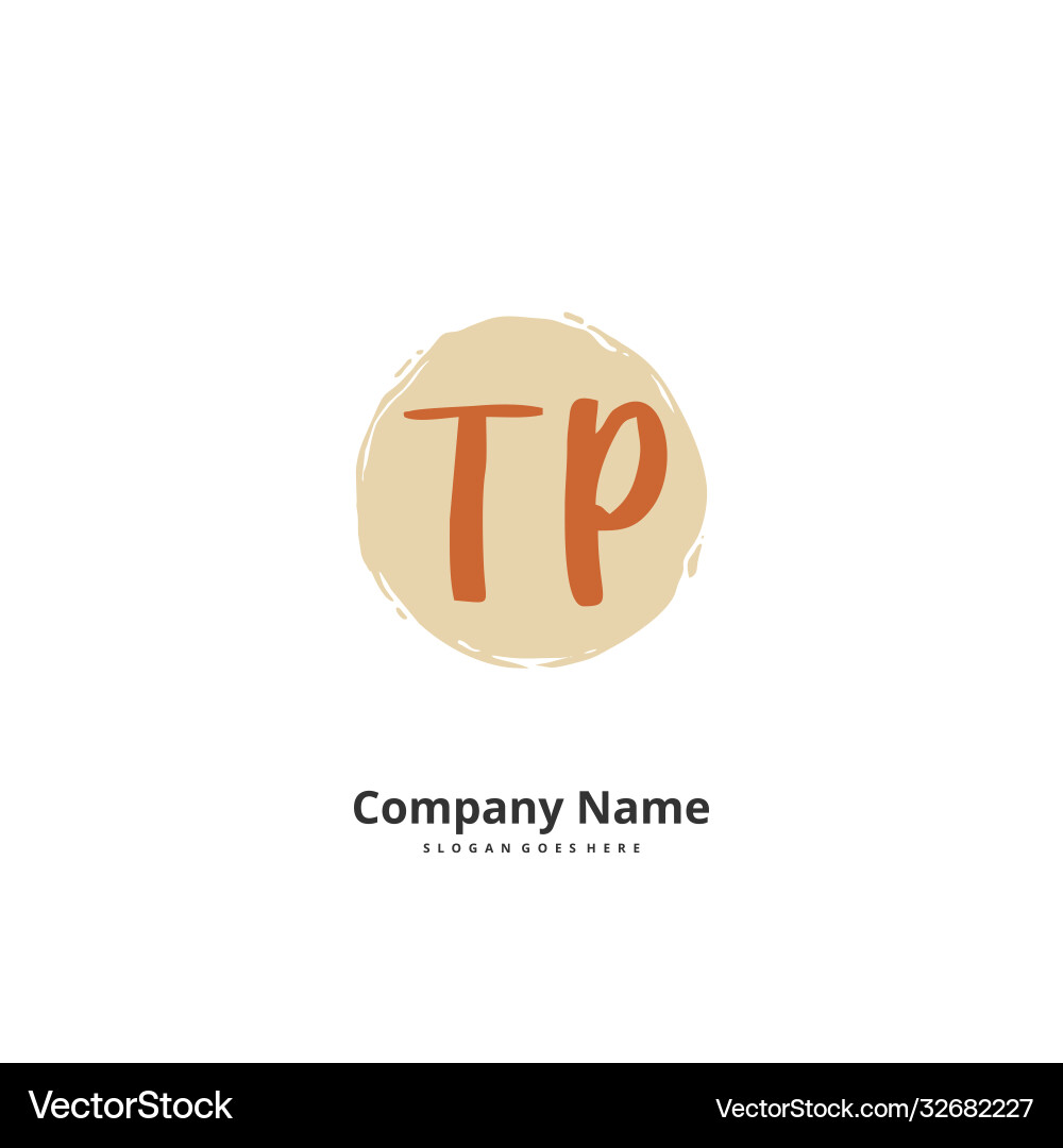 T p tp initial handwriting and signature logo Vector Image