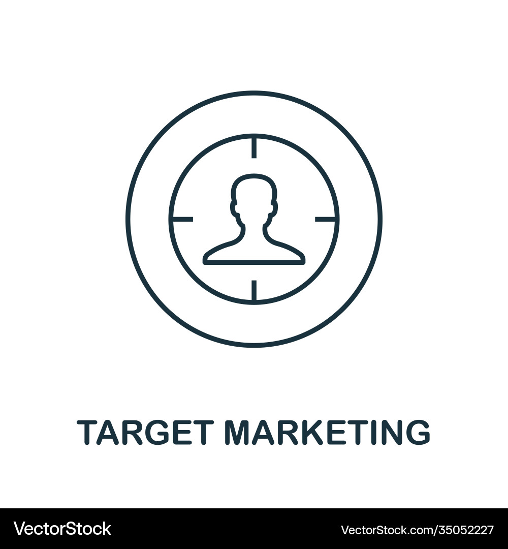 Target marketing icon simple line element from Vector Image