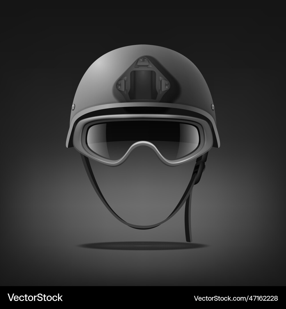 3d realistic black military helmet 3d realistic black military helmet vector image