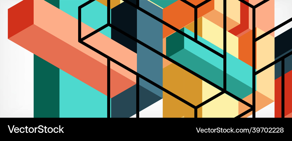 Abstract background 3d cubes cubic elements Vector Image