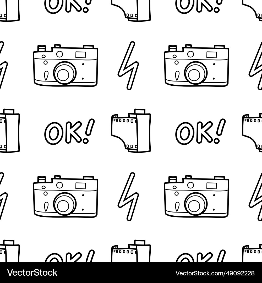 Abstract seamless pattern in 90s style outline Vector Image