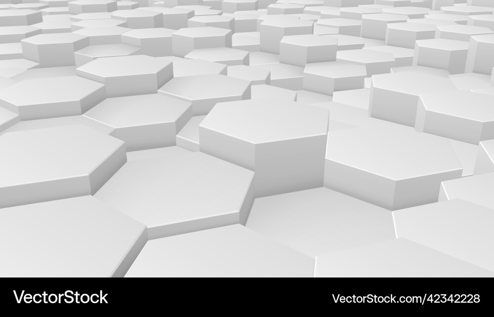 Abstract white 3d hexagonal geometric background Vector Image