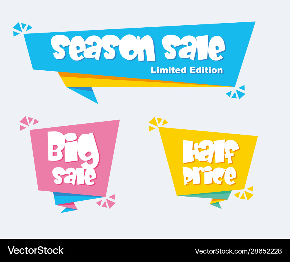 Collection sale discount styled banners Collection sale discount styled banners vector image
