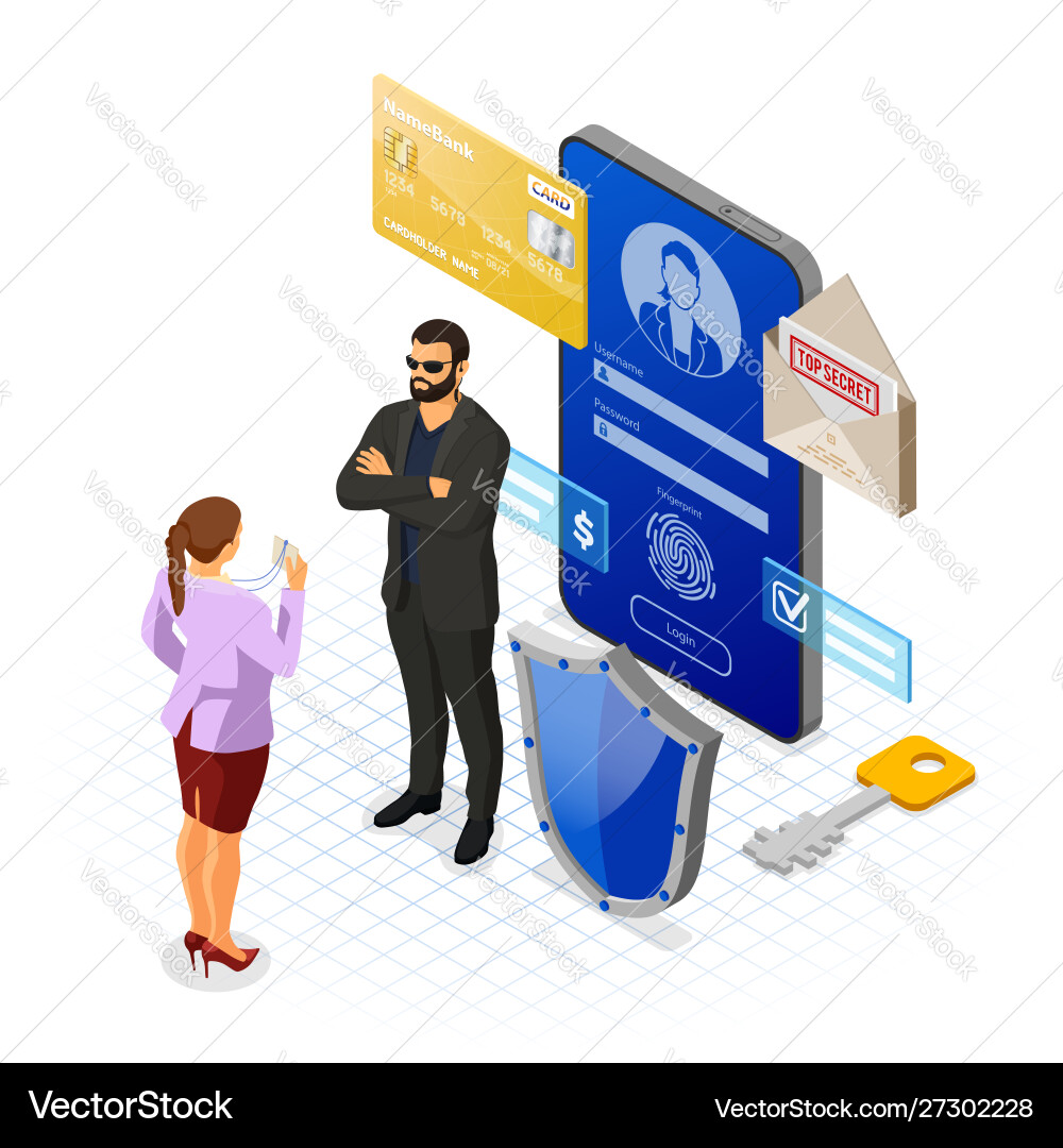 Computer internet and personal data security Computer internet and personal data security vector image