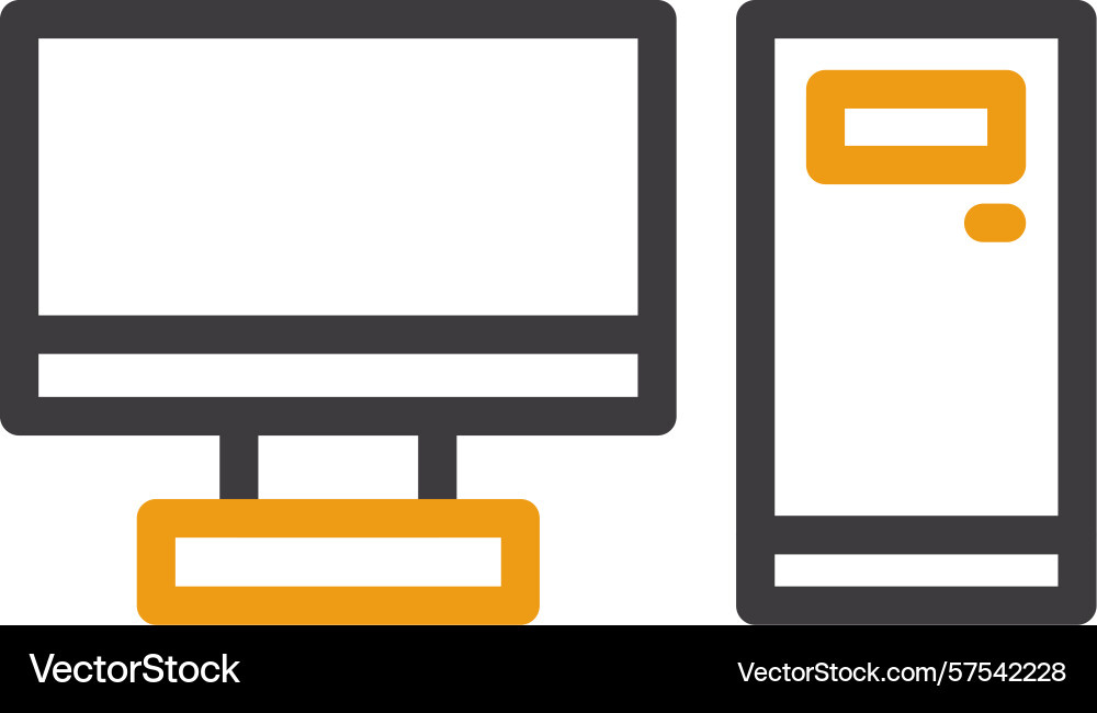 Desktop computer two color icon Vector Image