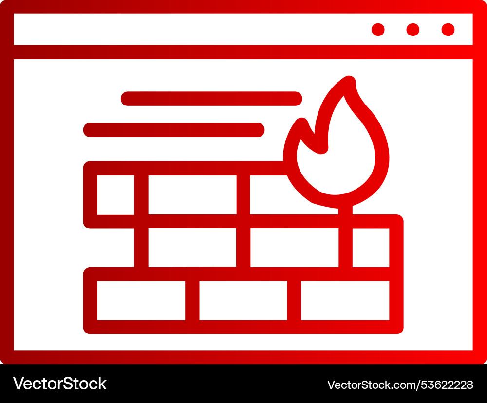 Firewall line gradient icon Vector Image