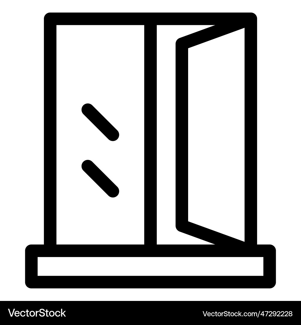 Glass window with an open panel Vector Image