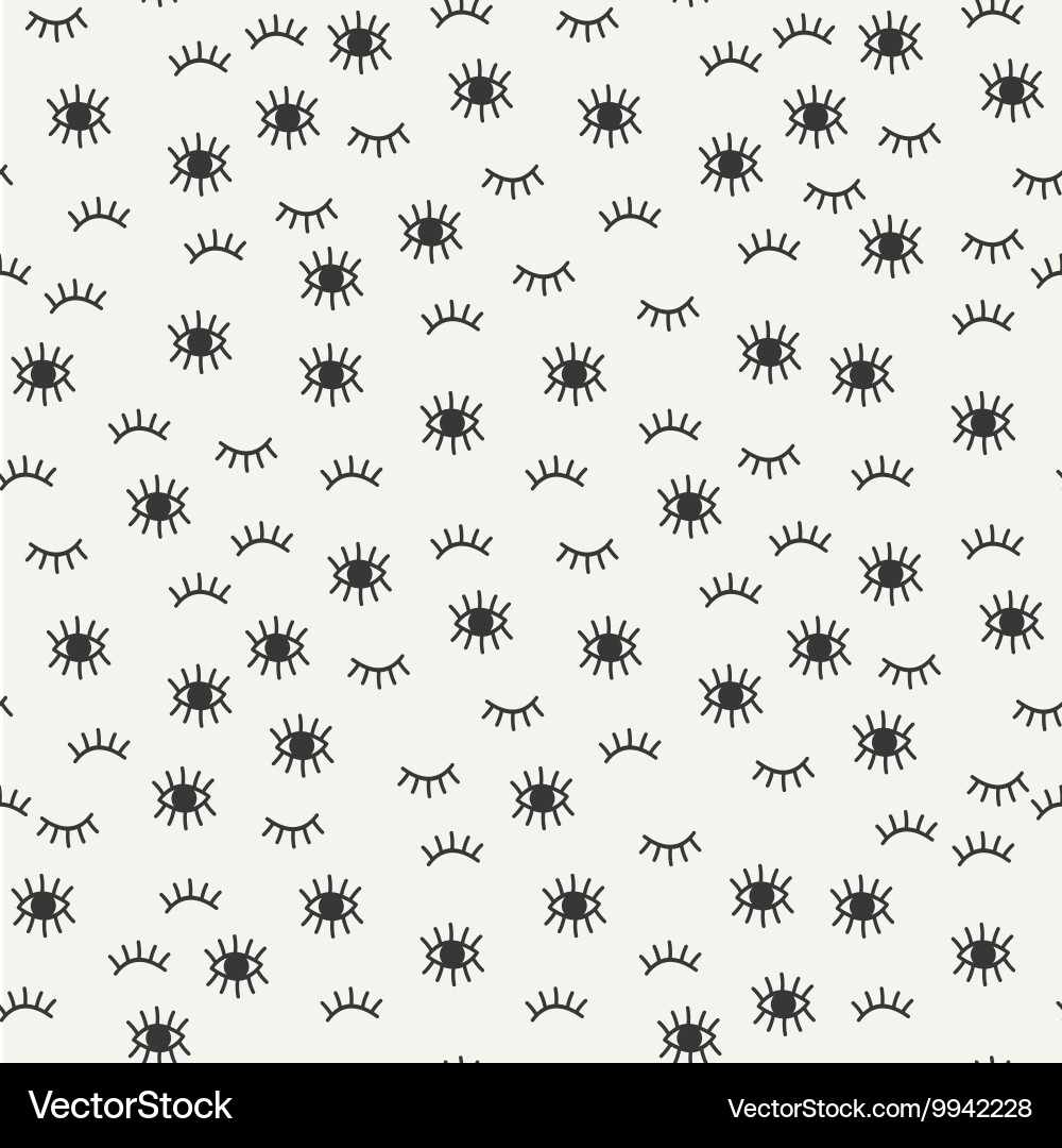 Hand drawn seamless pattern with open and close vector image