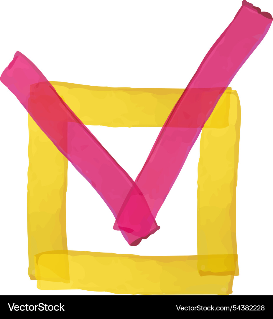 Highlighter checkmark color marker stroke check vector image