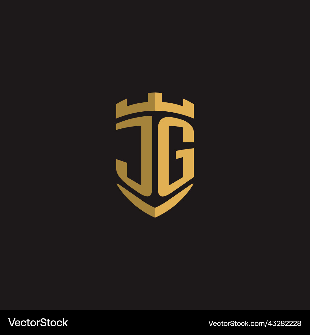 Initials jg logo monogram with shield style design Vector Image