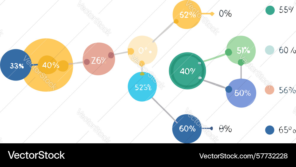 Interconnected data nodes - flowchart infographic vector image